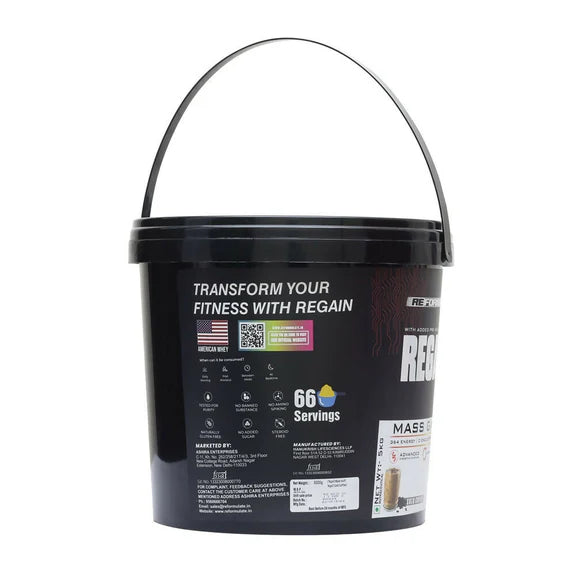 Reformulate Regain I Mass Gainer with Added Pre and Pro Biotics I 364 Energy | 1.5 Creatine - Cold Coffee & Malai Kulfi - 5 kg