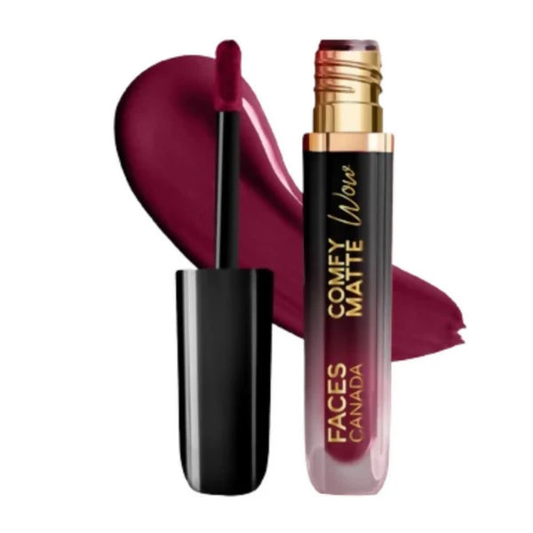 Faces Canada Comfy Matte Wow Liquid Lipstick - Plum Passion 04 - 3.8 ml