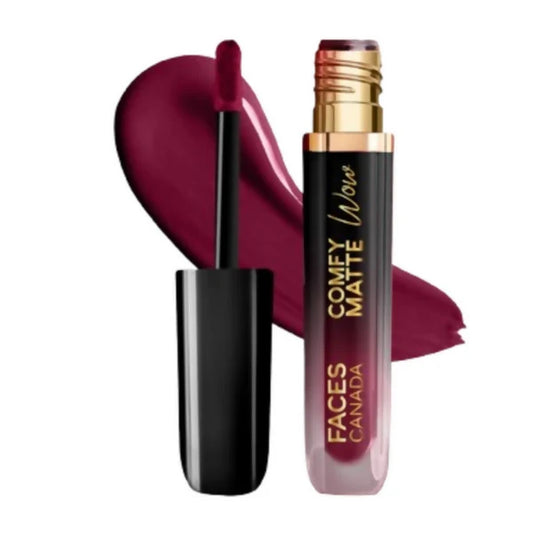 Faces Canada Comfy Matte Wow Liquid Lipstick - Plum Passion 04 - 3.8 ml