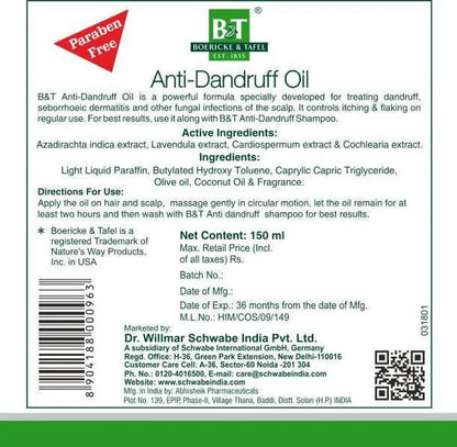 Boericke & Tafel Anti-Dandruff Oil - 150 ml