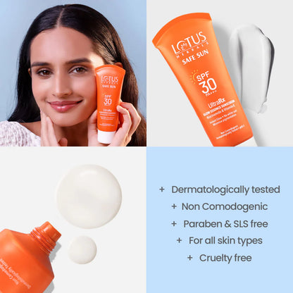 Lotus Herbals Safesun Ultrarx Glow Essence Sunscreen SPF 30 PA++++ - 50 gm