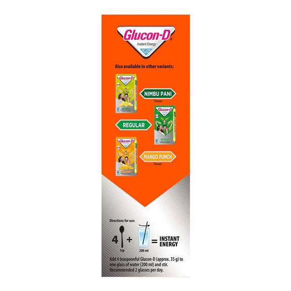 Glucon-D Instant Energy Health Drink - Tangy Orange | Tangy Orange Glucose Powder | Instant Energy & Immunity Recharge | With Vitamin C & Calcium - 1 kg