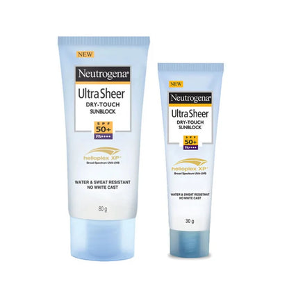 Neutrogena Ultrasheer SPF50+ PA+++ Ultra Light Face Sunscreen For Dry & Oily Skin Home+Travel Combo - combo