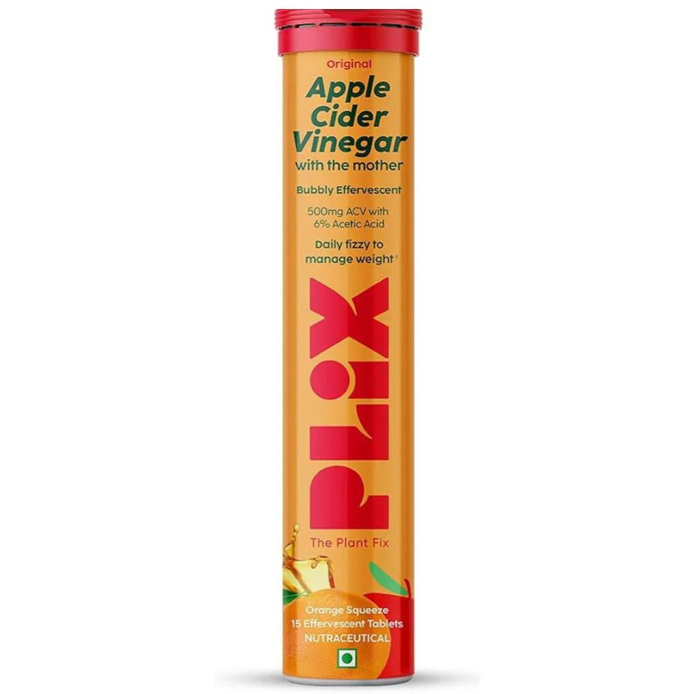 PLIX The Plant Fix Apple Cider Vinegar Effervescent Tablet with Mother - Orange