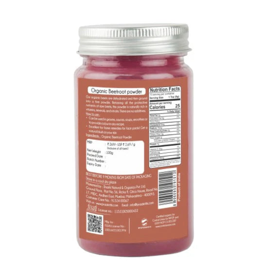 Praakritik Organic Beet Root Powder - 100 gm