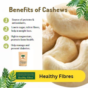Healthy Fibres Whole Cashew - 500 gm