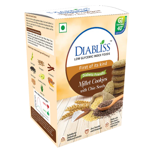 Diabliss Diabetic Friendly Millet Cookies with Chia Seeds