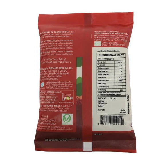 Organic India Cumin Whole (Jeera) - 100 gm
