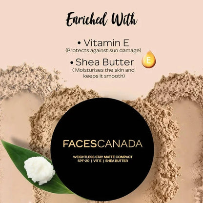 Faces Canada Weightless Stay Matte Compact SPF20-Natural 02 - 9 gm