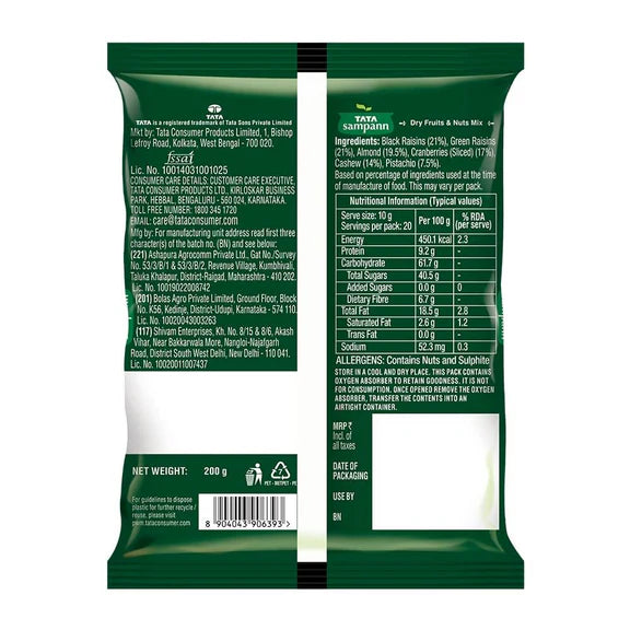 Tata Sampann Dry Fruits & Nuts Mix - 200 gm