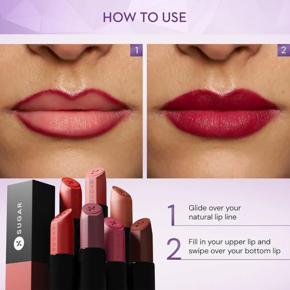 Sugar Cosmetics Glide Peptide Serum Lipstick with Vitamin E - 07 Tuscany Truffle - 4.2 gm
