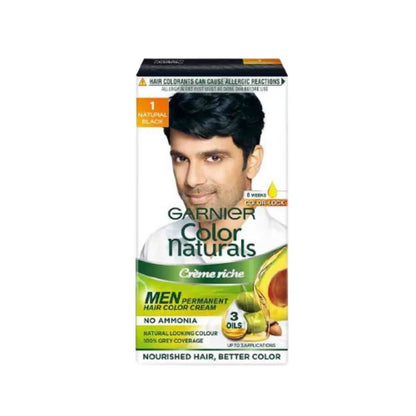 Garnier Color Naturals Creme Riche Men Hair Color - Shade 1 Natural Black - 30ml + 30gm