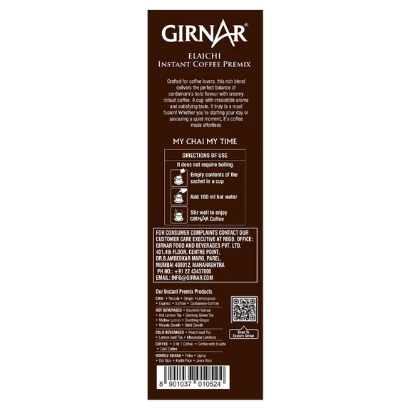Girnar Instant Premix Coffee With Elaichi - 10 Sachets