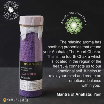 Soulflower Aromatherapy Essential Oil Lavender Bath Salt - 500 gm