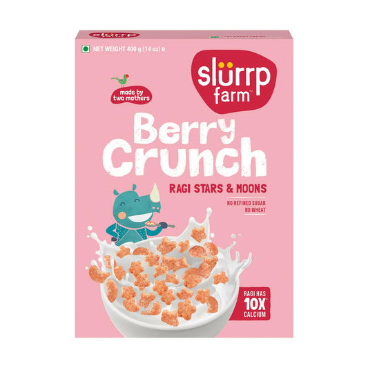 Slurrp Farm Berry Crunch Strawberry Cereal (Ragi Stars & Moons)