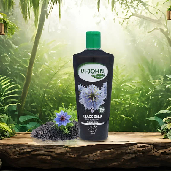 VI-JOHN Naturale Black Seed Enriched Hair Oil Strong & Shiny with Vitamin A.E & F - 300 ml