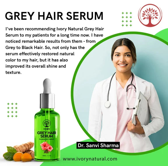 Ivory Natural Grey Hair Serum - Restore Natural Hair Color - 50 ml