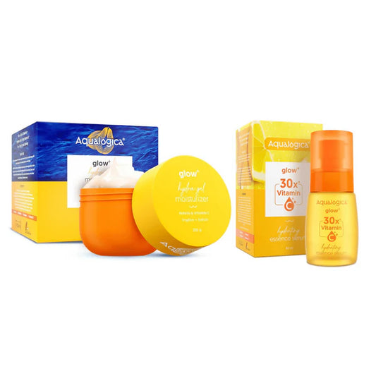 Aqualogica Glow+ Infused Water Sunscreen & 30X Vitamin C Hydrating Essence Serum Combo - combo