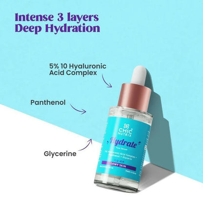 Chicnutrix Korean Hydrate Face Serum ??5% Hyaluronic Acid Complex For Skin Hydration & Skin Barrier Repair, Korean Skincare