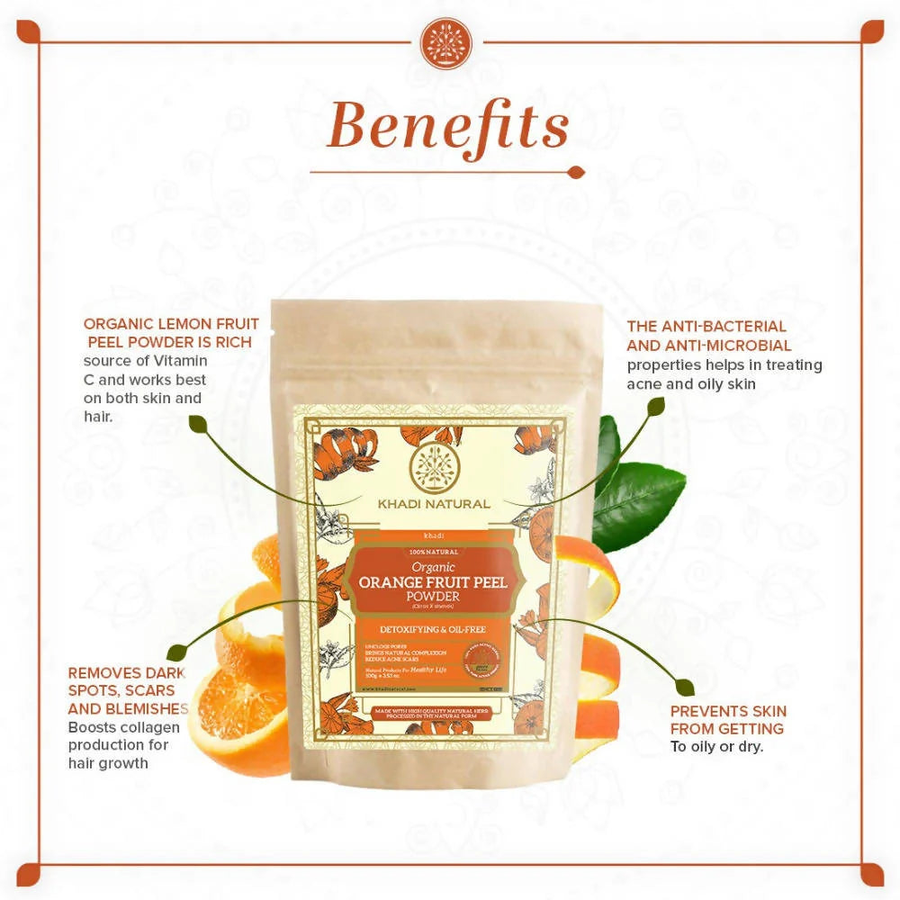 Khadi Natural Organic Orange Fruit Peel Powder - 100 gm