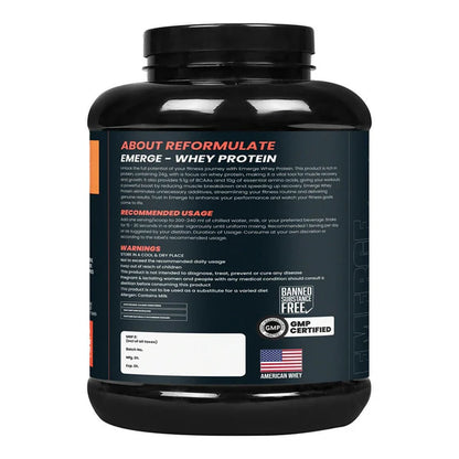 Reformulate Emerge I Whey Protein I Your Daily Meal Replacement Formula I 20 G I Protein I 5.1 G Bcaa's I 10 G Eaa's - Malai Kulfi - 2 kg