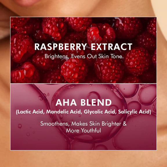 mcaffeine Brightening Raspberry Rush Body Scrub Removes Tan & Brightens Skin - 175 gm