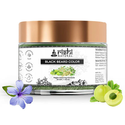 Rishi Natural Beard Black Color - 30 gm