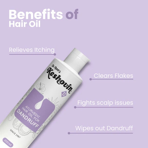 Dr. Rao's Keshovin Anti Dandruff Herbal Hair Oil - 200 ml