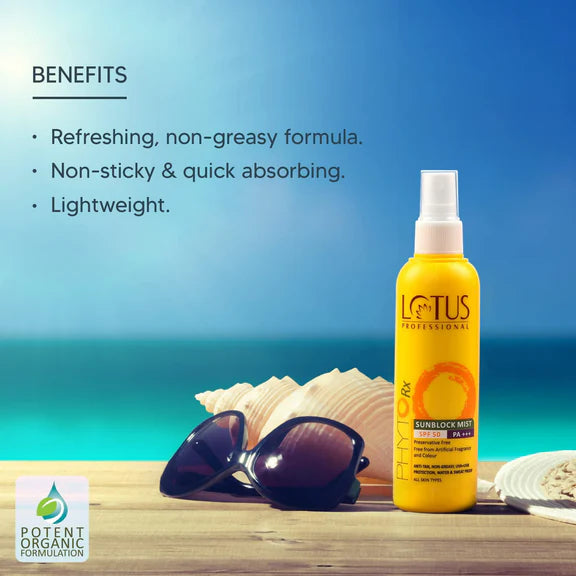 Lotus Professional Phyto Rx Anti - Tan Sunscreen Sunblock Mist SPF 50 - 100 ml