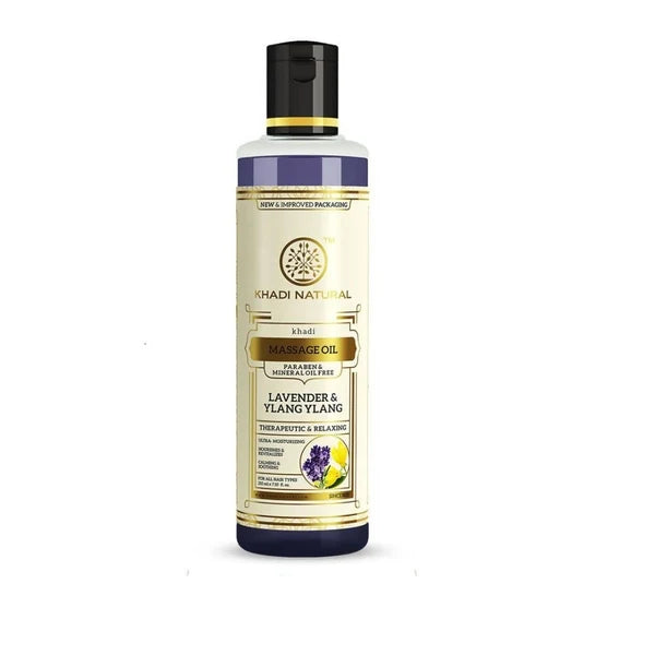 Khadi Natural Lavender & Ylang Ylang massage Oil Paraben & Mineral Oil Free - 210 ml