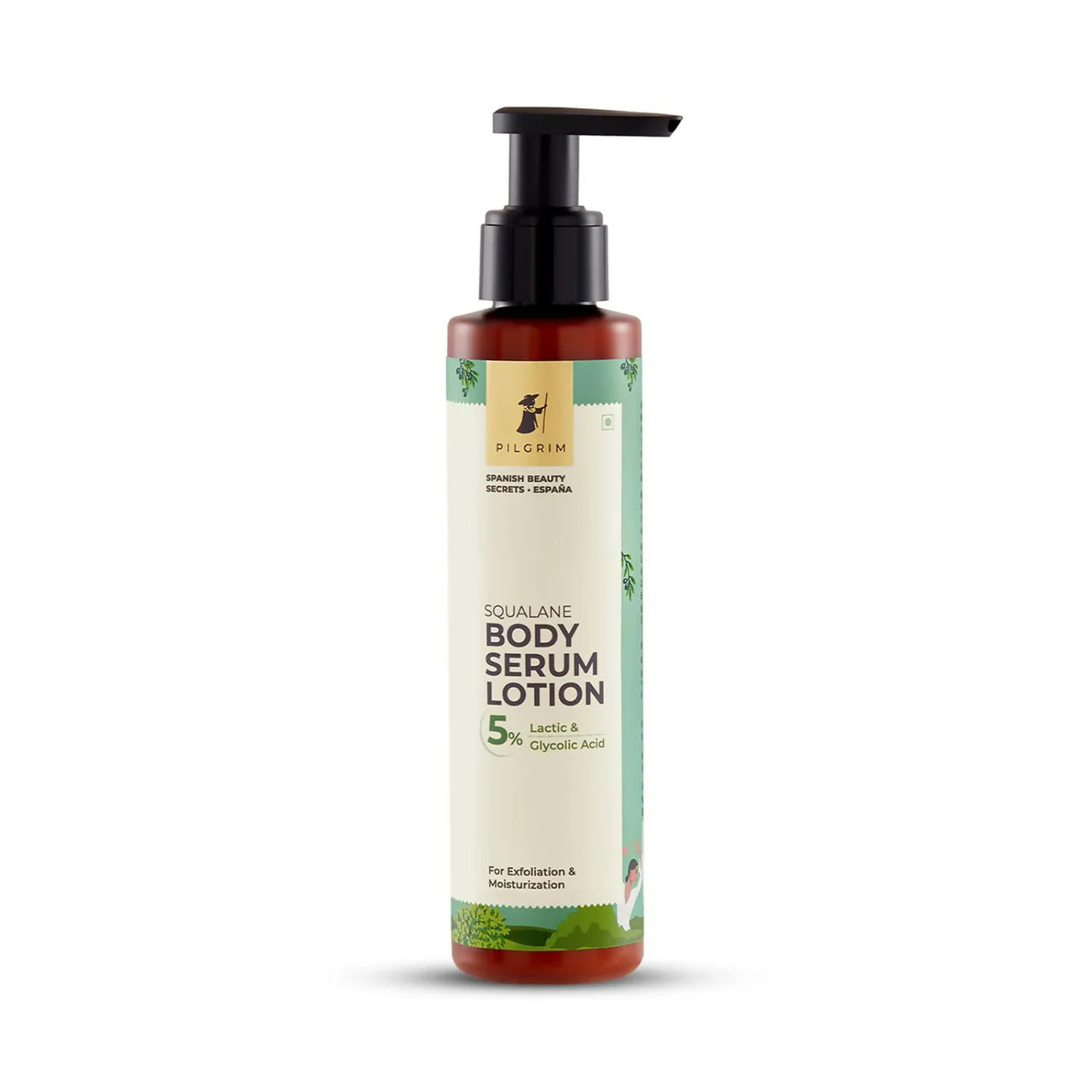 Pilgrim 5% Lactic & Glycolic Acid Body Serum Lotion For Exfoliation & Moisturization, For Rough Patches On Elbows & Knees