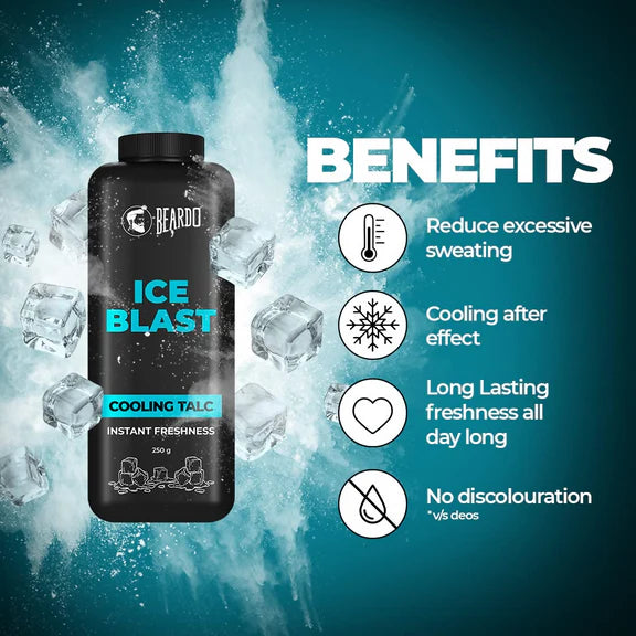Beardo Ice Blast Cooling Talc Powder For Men - 250 gm