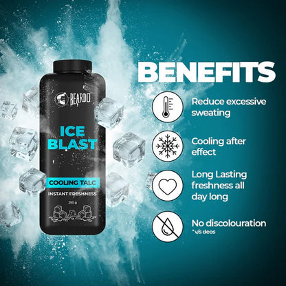 Beardo Ice Blast Cooling Talc Powder For Men - 250 gm