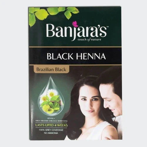Banjara's Black Henna Brazilian Black Hair Color - 9 gm*6 N