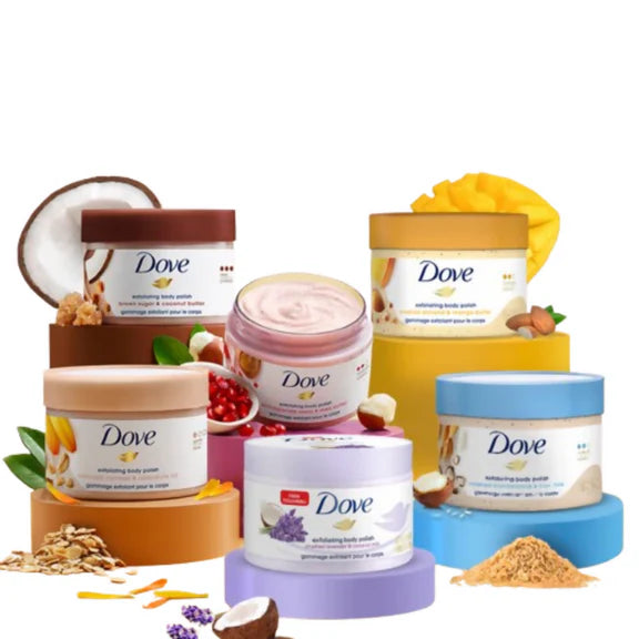 Dove Exfoliating Body Polish Scrub With Crushed Lavender And Coconut Milk - 298 gm