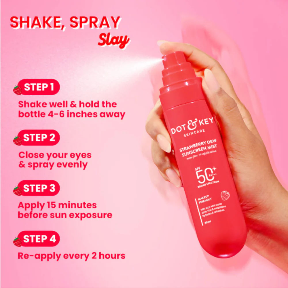 Dot & Key Strawberry Dew Sunscreen Mist SPF 50+ - 80 ml