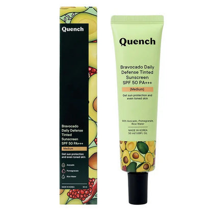 Quench Vitamin E Tinted SPF 50 Sunscreen PA+++ with both Mineral & Chemical Actives (Medium) - 50 ml