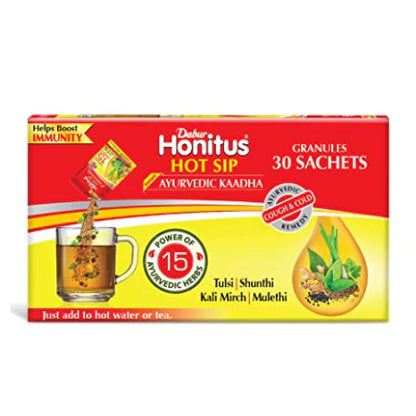Dabur Honitus Hot Sip Ayurvedic Kadha - Pack of 30 Sachets