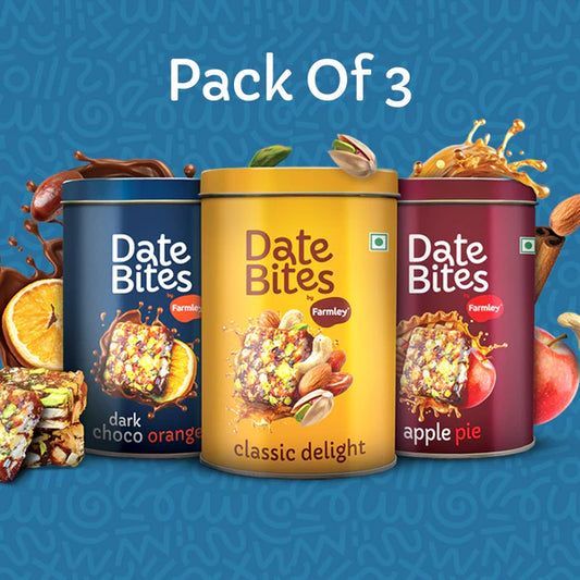Farmley Date bites- All Flavors - 200 gm - Pack of 3