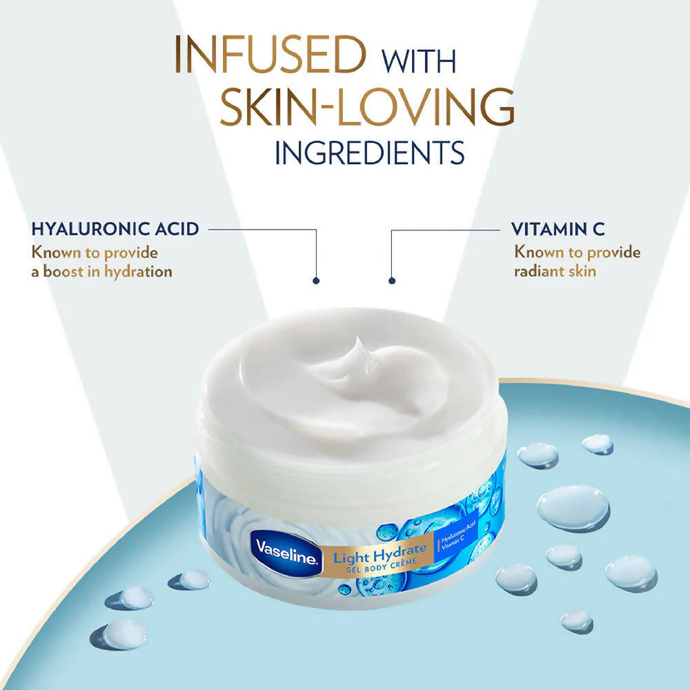 Vaseline Light Hydrate Gel Body Creme With Hyaluronic Acid & Vitamin C