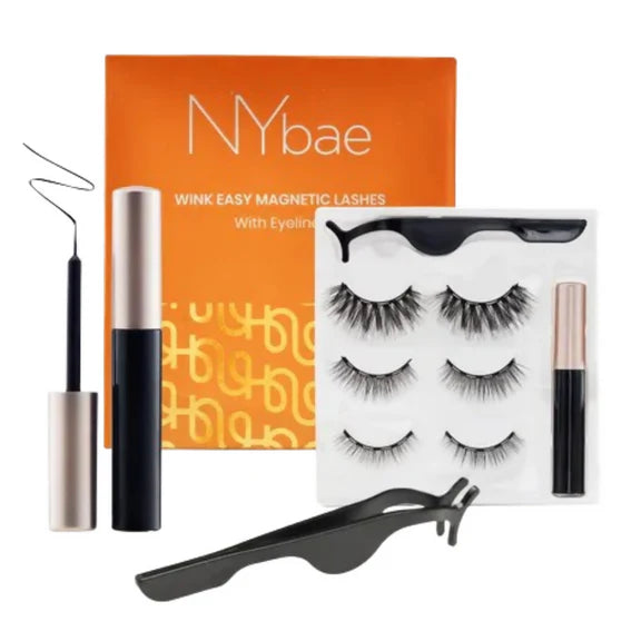 NY Bae Wink Easy Magnetic Eye Lashes| Korean Beauty Combo - combo