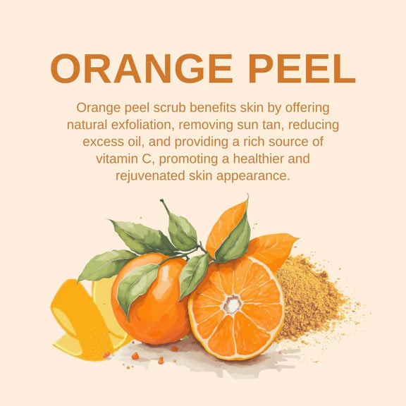 Kimayra Natural Orange Peel Face & Body Scrub For Brightens Skin Tone, Tan Removal Scrub - 80 gm