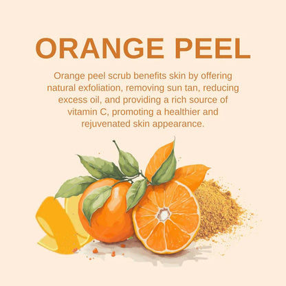 Kimayra Natural Orange Peel Face & Body Scrub For Brightens Skin Tone, Tan Removal Scrub - 80 gm