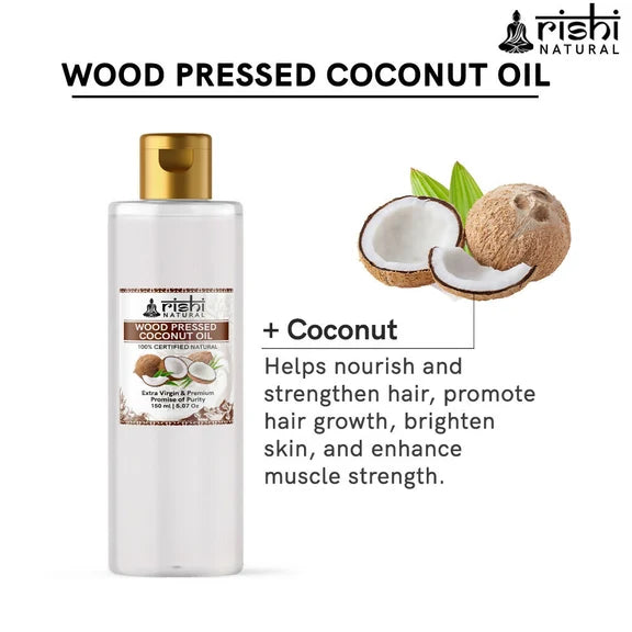 Rishi Natural Coconut Oil Wood Pressed Skin And Hair - 150 ml
