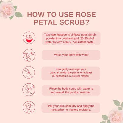 Kimayra Natural Rose Petal Face & Body Scrub For Brightening Skin, Help in Reduce Fine Lines, Wrinkles & Blemishes - 80 gm