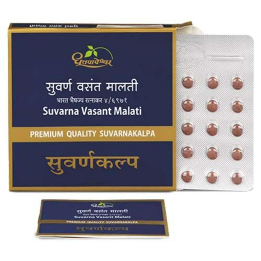 Dhootapapeshwar Swarna/Suvarna Vasant Malati -10 tab - Premium Quality Suvarnakalpa