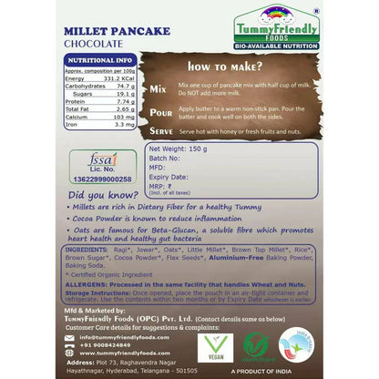 TummyFriendly Foods Millet Pancake Mix - Chocolate, Veggies - Combo