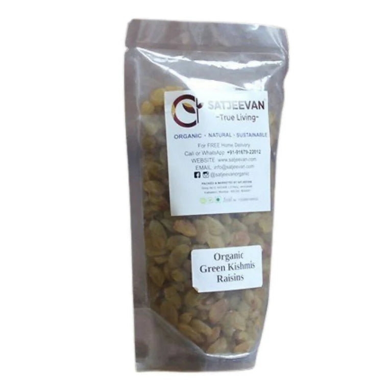 Satjeevan Organic Green Kishmis Raisins - 200 gm