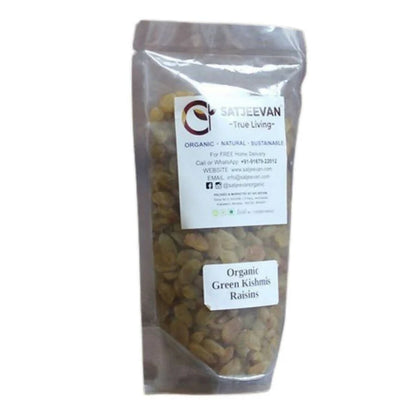 Satjeevan Organic Green Kishmis Raisins - 200 gm