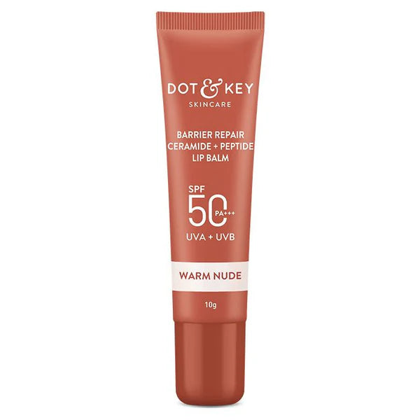 Dot & Key Barrier Repair Ceramide & Peptide SPF 50 PA+++, UVA+UVB Lip Balm - Warm Nude - 10 gm